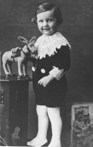 Paul Weidlinger (Pali) with toy horse.Budapest, Hungary 1917